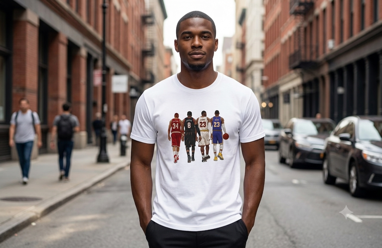 Basketball Legends Tee — LeBron through the Years